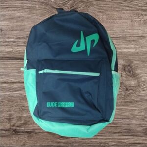 NWOT Dude Perfect School Backpack Blue Green Like New!